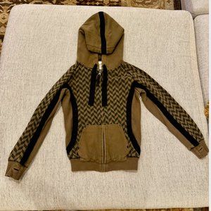 Hellz Bellz Hoodie with Chevron Pattern and Thumb Holes - Size Small
